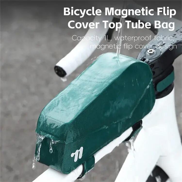 Borsa da bicicletta con chiusura magnetica Flip Top - Blu 3/7