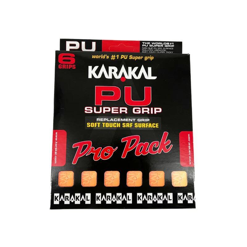KARAKAL Karakal Badminton Tennis Racket PU Super Grip Orange - Pack Of 6