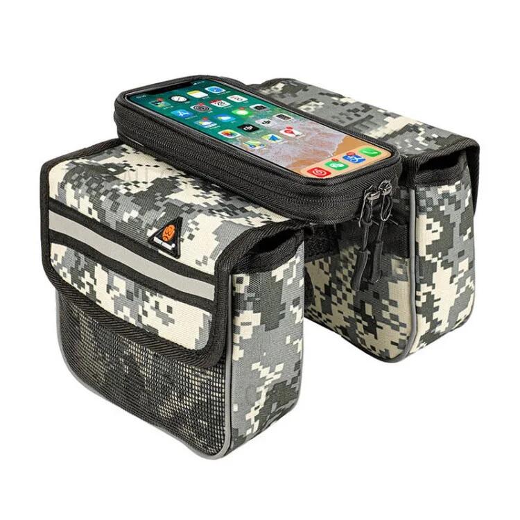WEST BIKING Bolsa para telemóvel à prova de salpicos touchscreen, - Camuflagem