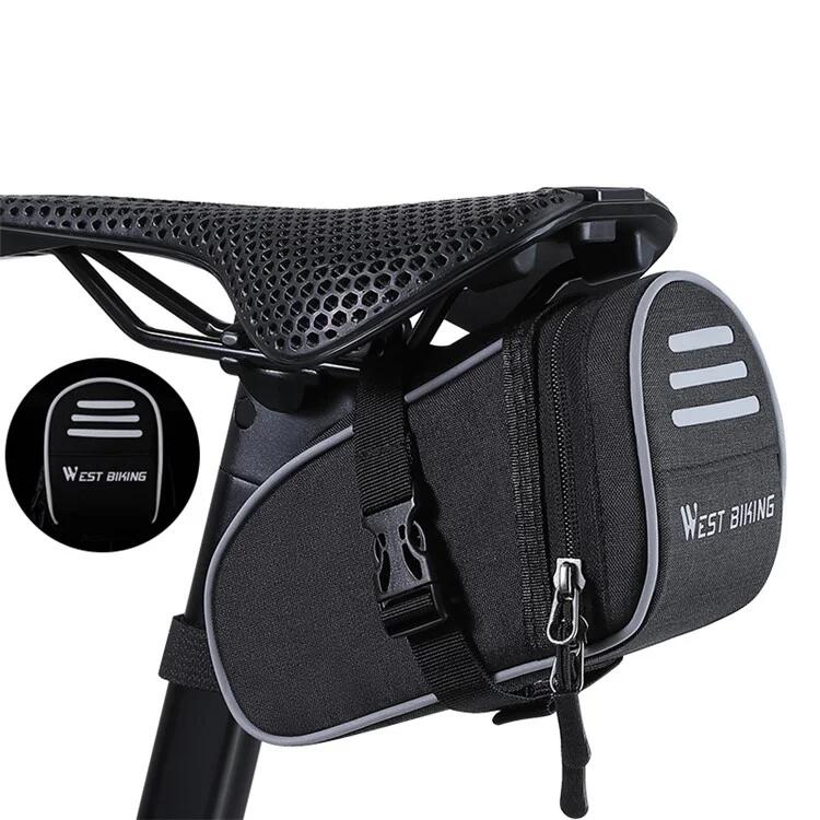 1L Bicycle Saddle Bag, Reflective Oxford Fabric