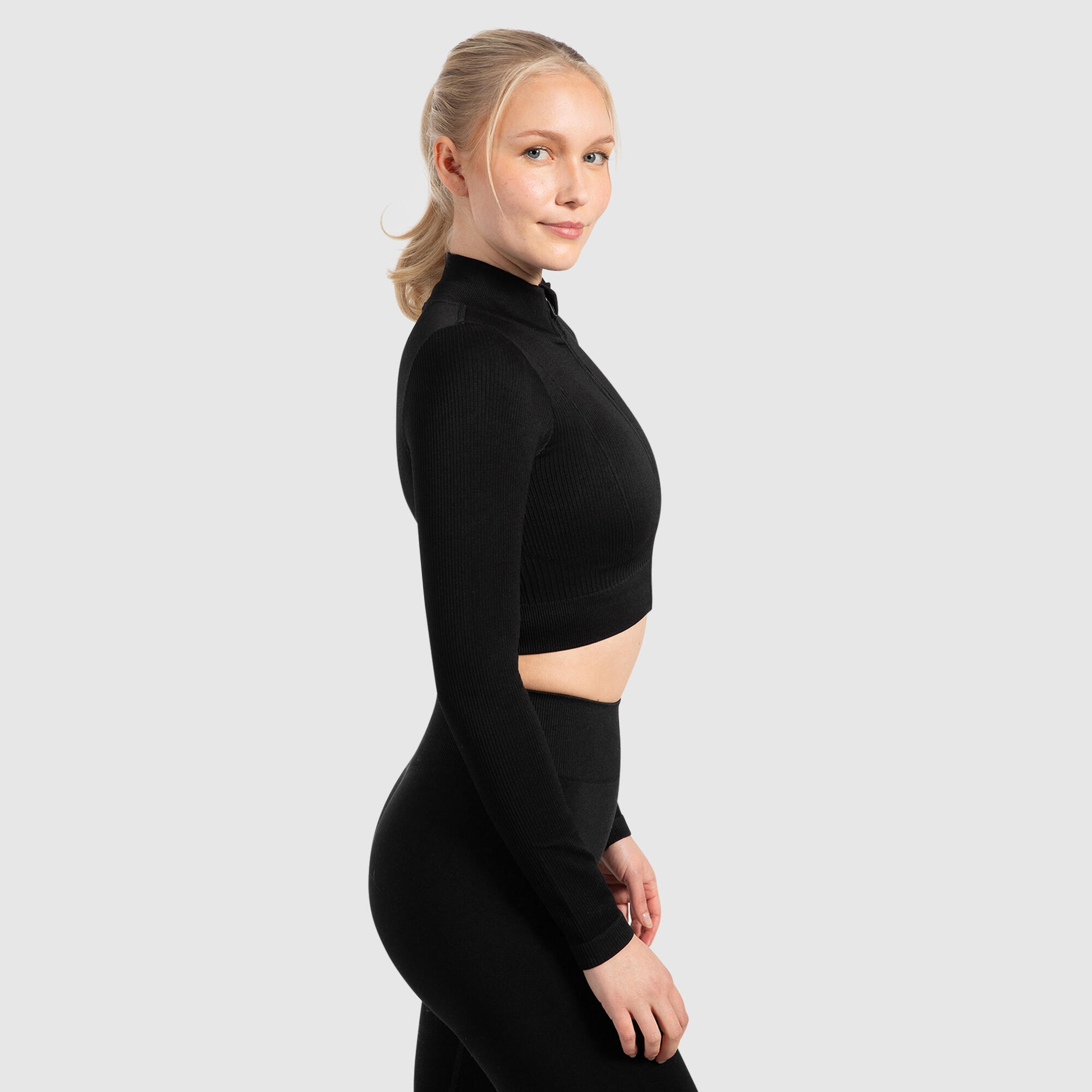 Damen Trainingsjacke Kompressionsjacke Zeya Schwarz 2/6