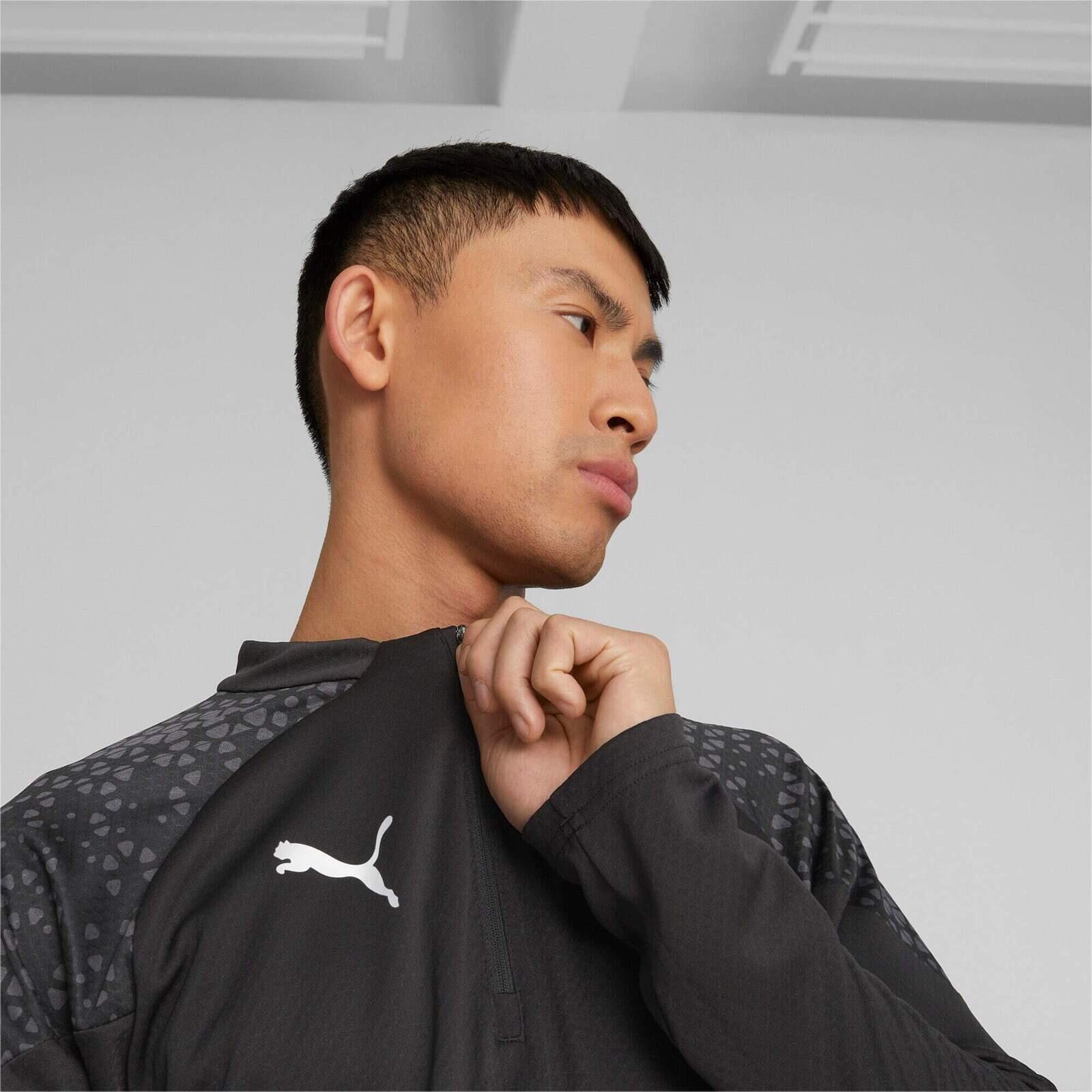 Blouse Puma Teamcup 14 Zip Sweatshirt, Zwart, Mannen 5/8