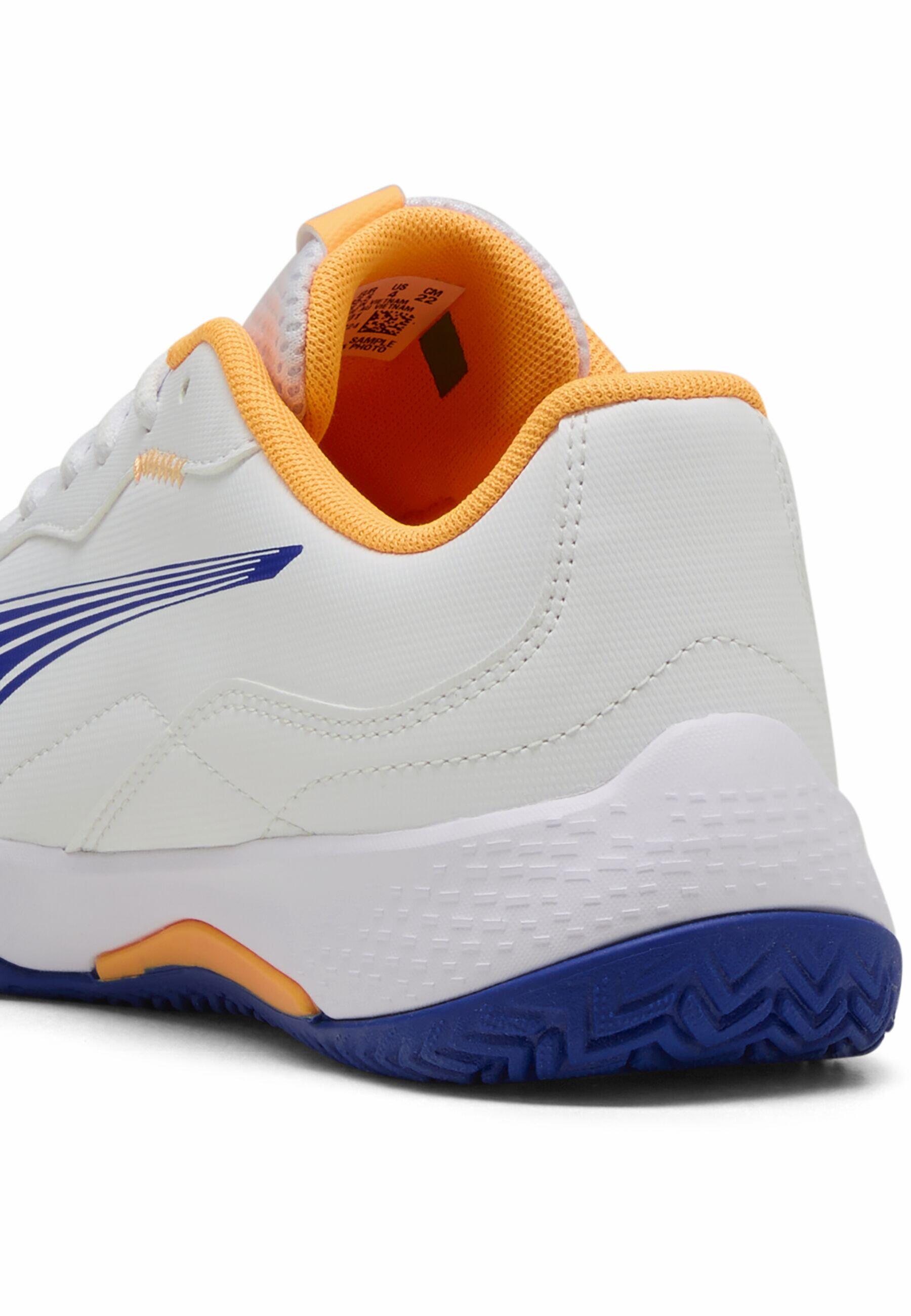 PUMA NOVA Smash padelschoenen voor jongeren PUMA White Vivid Blue Safe Lake Heat Fire