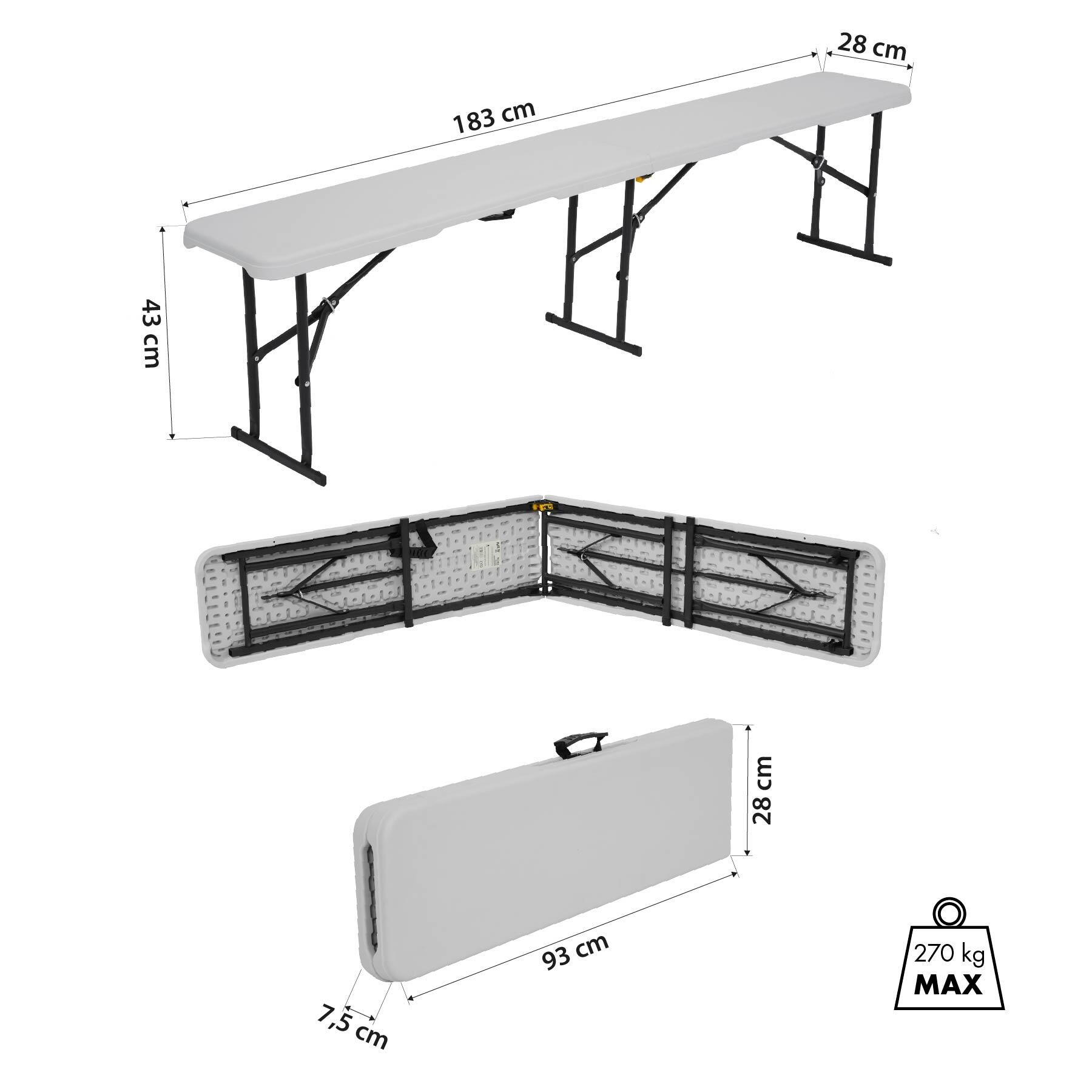 BANC DE JARDIN PLIANT 183 CM NC3404 NILS CAMP 2/7