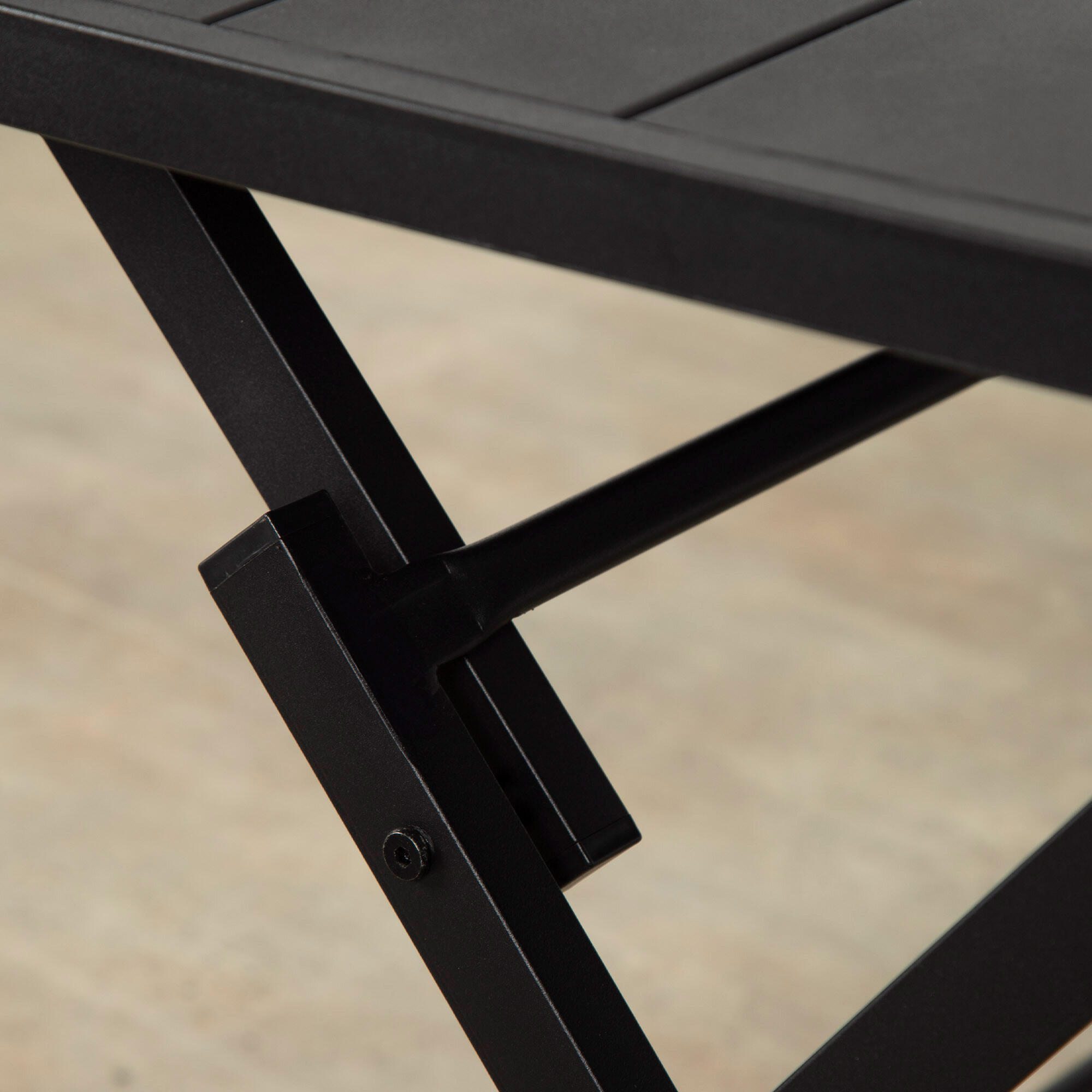 Aktive Mesa plegable de jardín de acero 4 personas con agujero para sombrilla 6/7