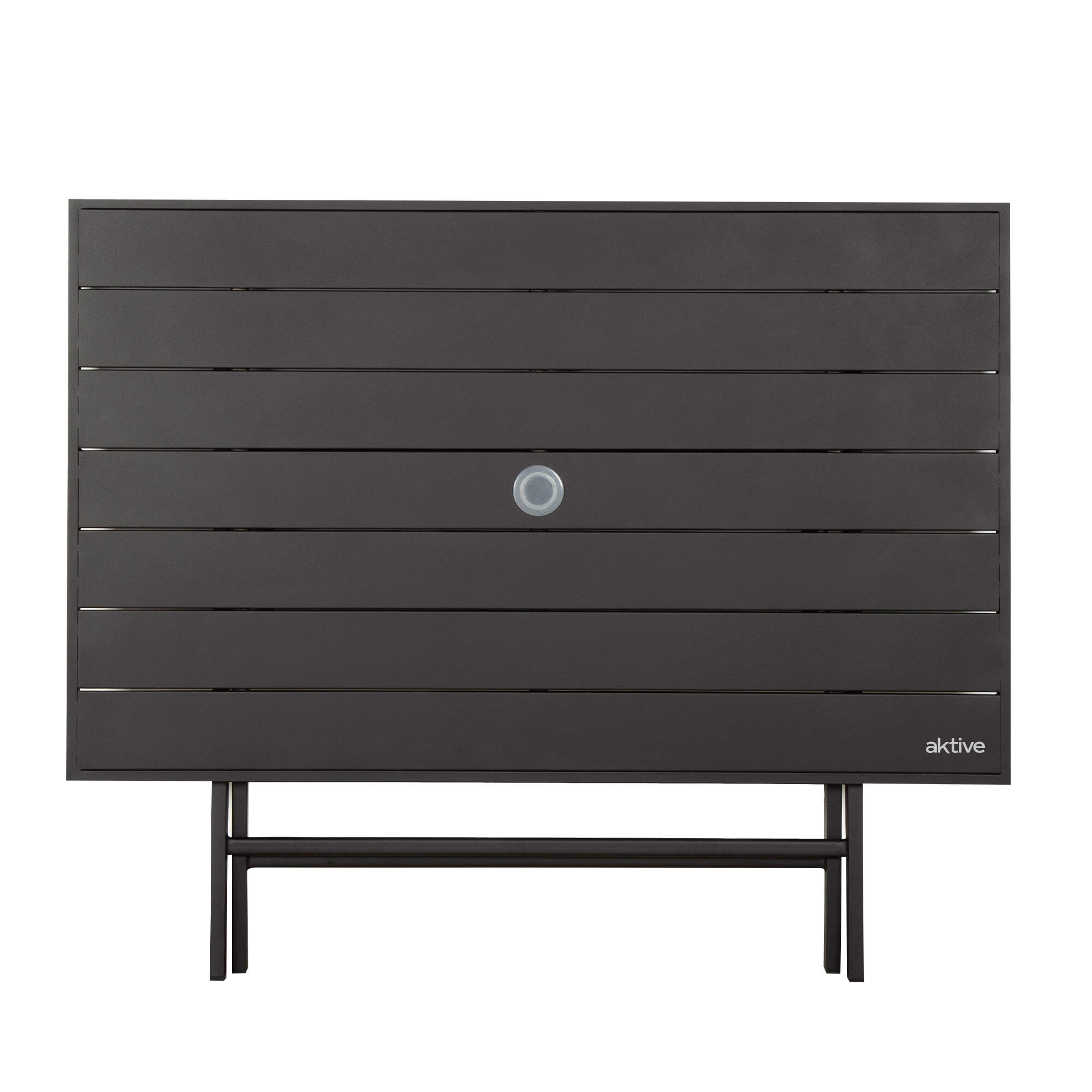 Aktive Mesa plegable de jardín de acero 4 personas con agujero para sombrilla 2/7