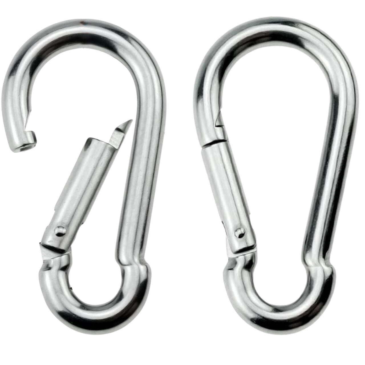 Karabijnhaak voor fitness accessories groot en sterk, 8 × 3 cm, 250 kg 6/7