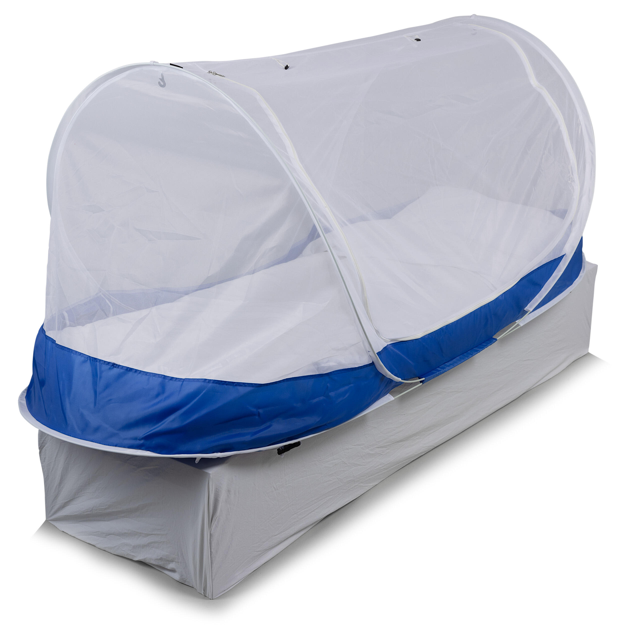 TRAVELNET Travelnet Pop-up klamboetent PURE, L210x B80x H85cm, 1 persoon, Blauw/ Wit