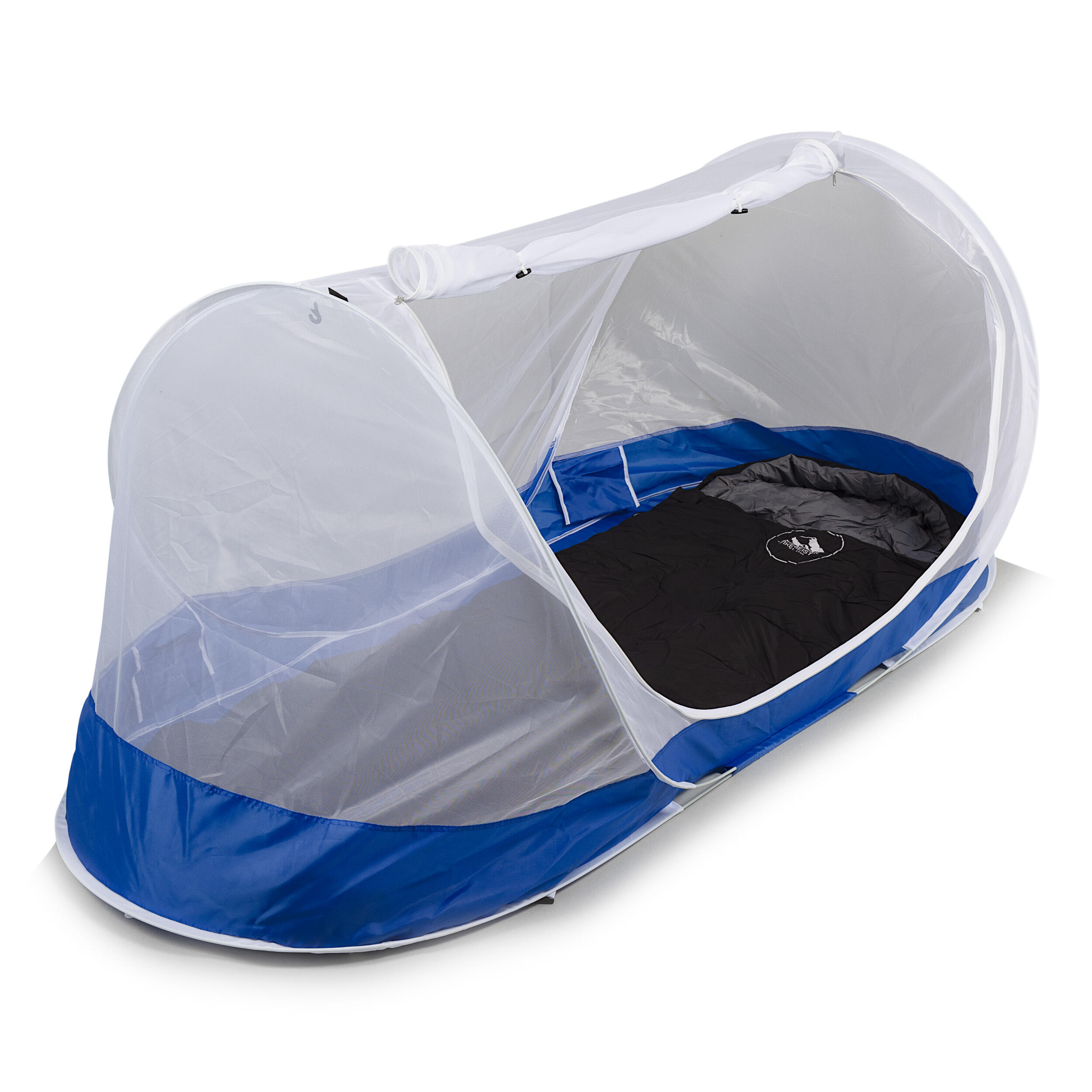 Travelnet Pop-up klamboetent PURE, L210x B80x H85cm, 1 persoon, Blauw/ Wit 4/7