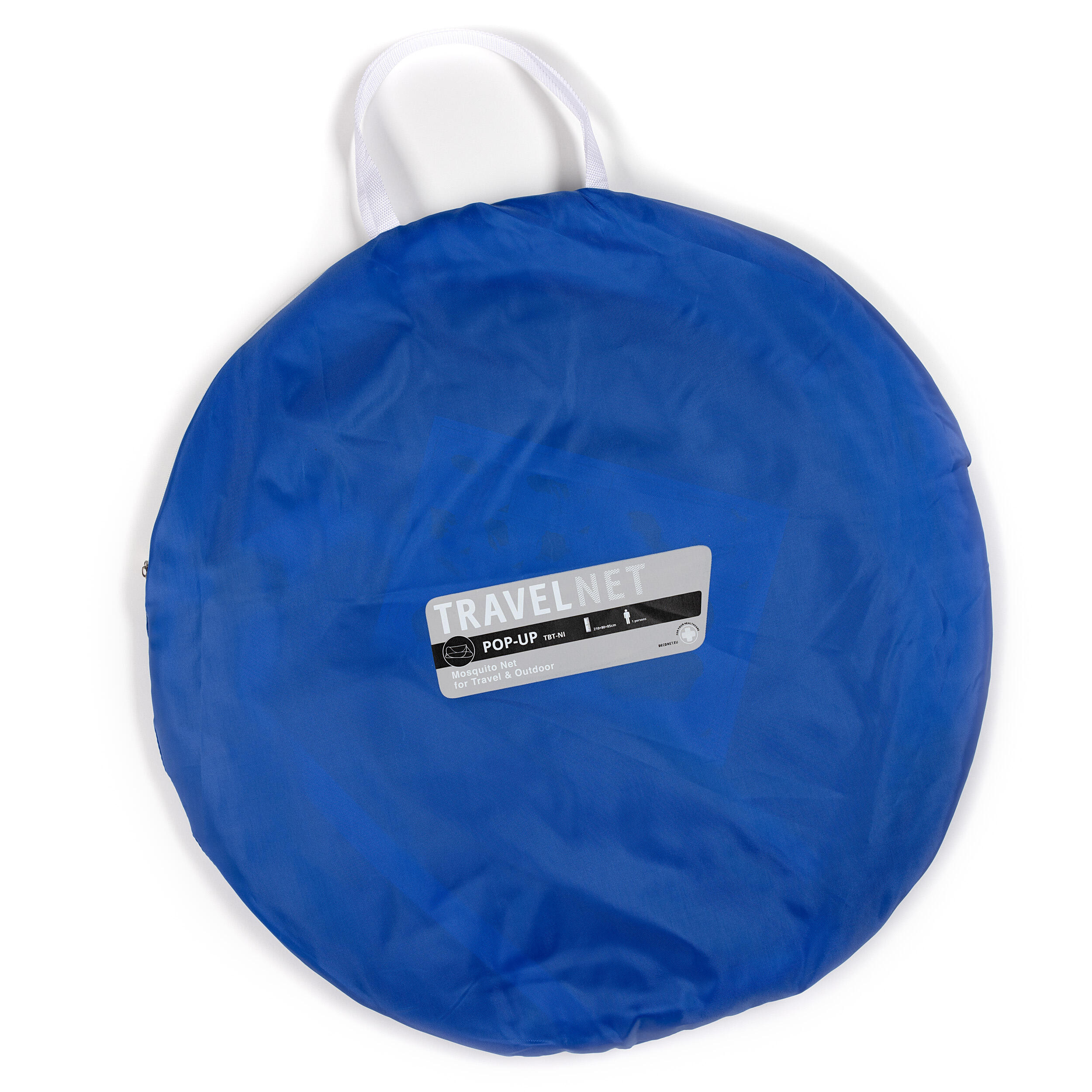 Travelnet Pop-up klamboetent PURE, L210x B80x H85cm, 1 persoon, Blauw/ Wit 7/7