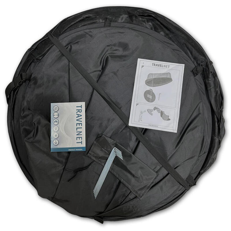 Tente moustiquaire Travelnet imprégnée, L210x W80x H85cm, noir, 1 personne
