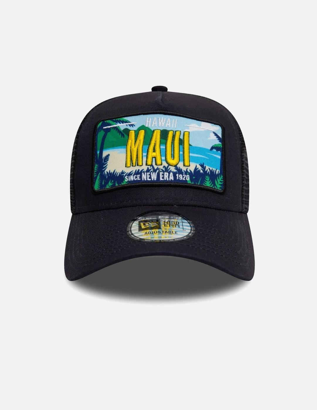 Casquette Hawai Maui New Era A-Frame Trucker bleu marine 3/5