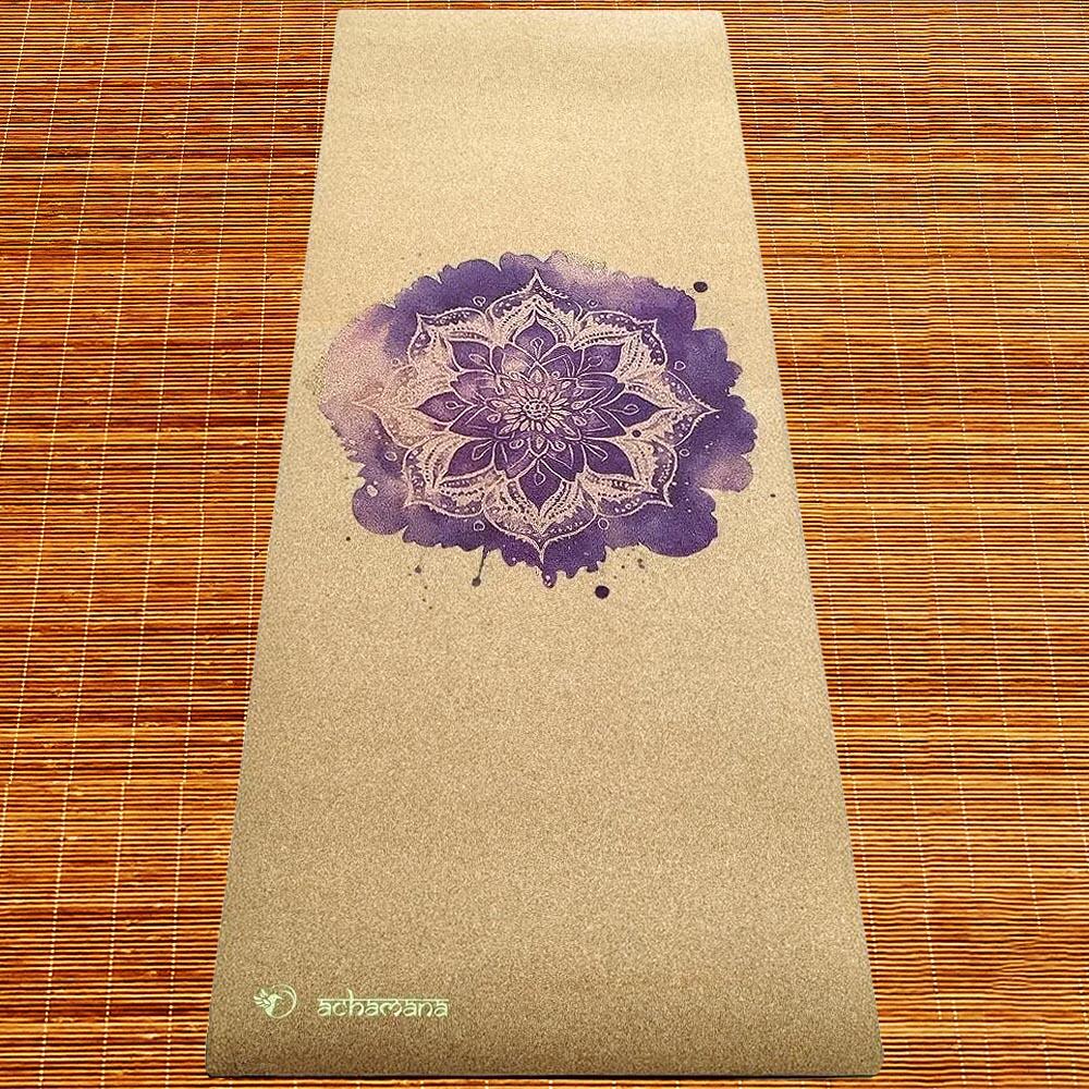 Esterilla de yoga de corcho, nuevo concepto 6mmx68cmx1,83m Rosa mandala 3/6