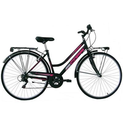 Bici muscolare Coppi Beverly donna trekking 28" nera fuxia