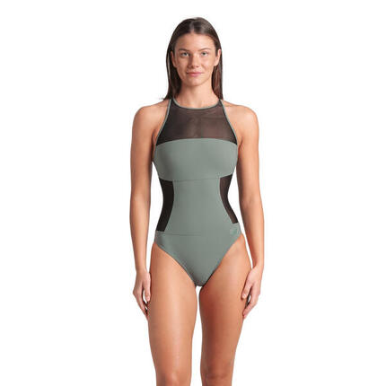 Maillot de bain Arena Mesh Panels Dos Swim pro Noir Femme