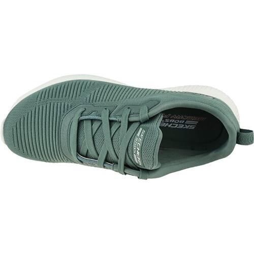 Tênis feminino Skechers Bobs squad touch talk Verde. 3/5