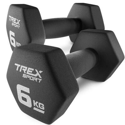 Neopreen dumbbell set trex sport tx-060vd 2×6 kg gietijzer