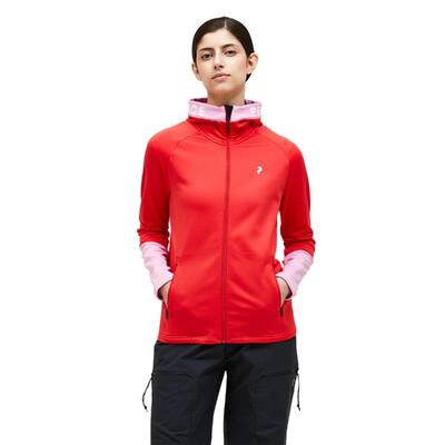 Bluza Peak Performance damska Rider Zip Hood czerwona - L
