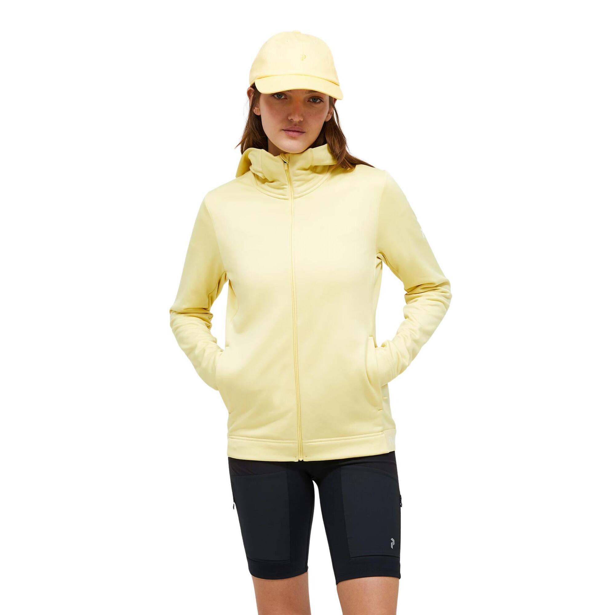 Bluza Peak Performance damska Rider Tech Zip Hood żółta - S