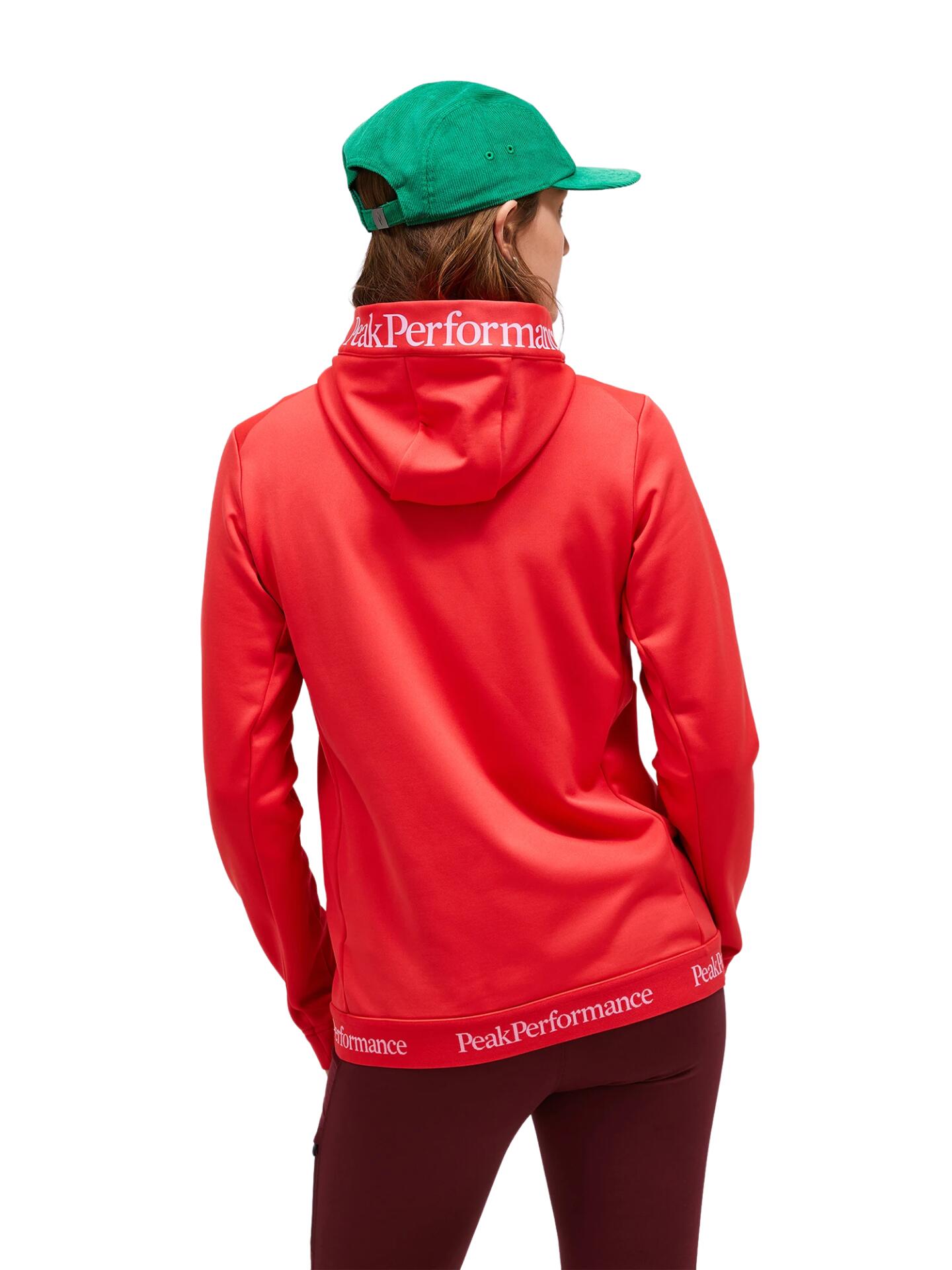 Bluza Peak Performance damska Rider Tech Zip Hood czerwona - L 2/6