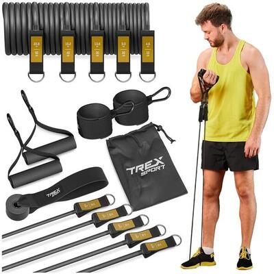Kracht expander set van 5 trex sport tx-050ts met accessoires 4,6–22,8kg