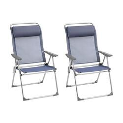 Lot de 2 Fauteuils pliants multi-positions XL - ALU CHAM XL - Bleu