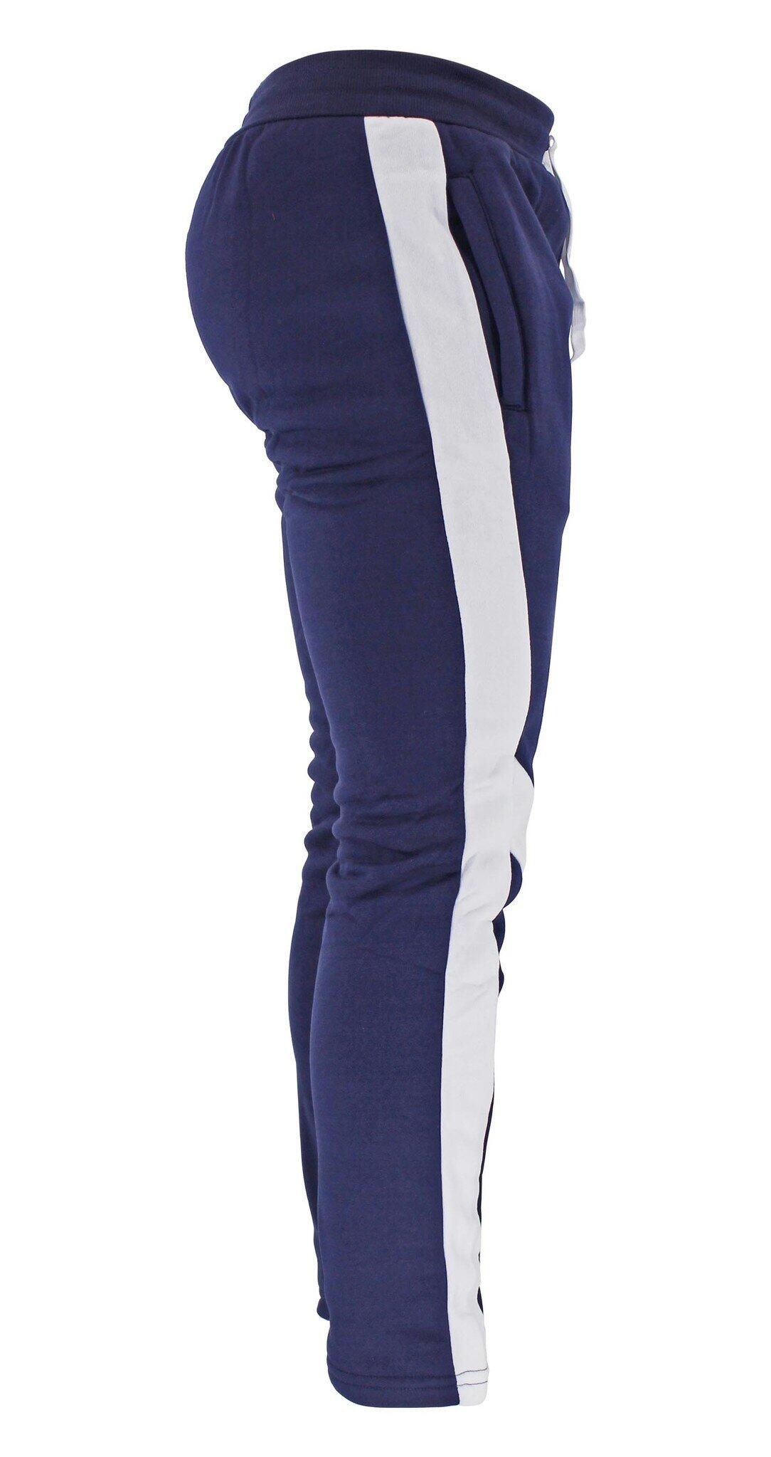 Pantalon de jogging slim en fleece marine unisexe 2/5