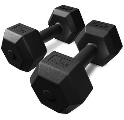 Set manubri bituminosi Trex Sport 2×4 kg allenamento muscolare
