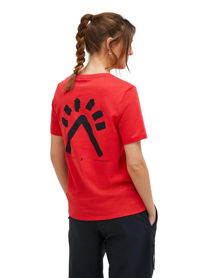 Koszulka Peak Performance damska Explore Graphic Tee czerwona - L