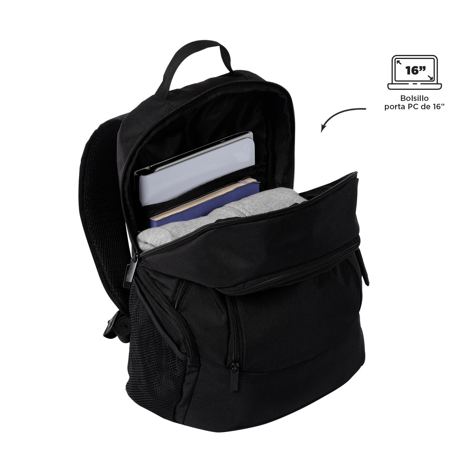 Totto Mochila urbana Kuat Negro Poliéster 22 x 37 x 15 cm 5/5