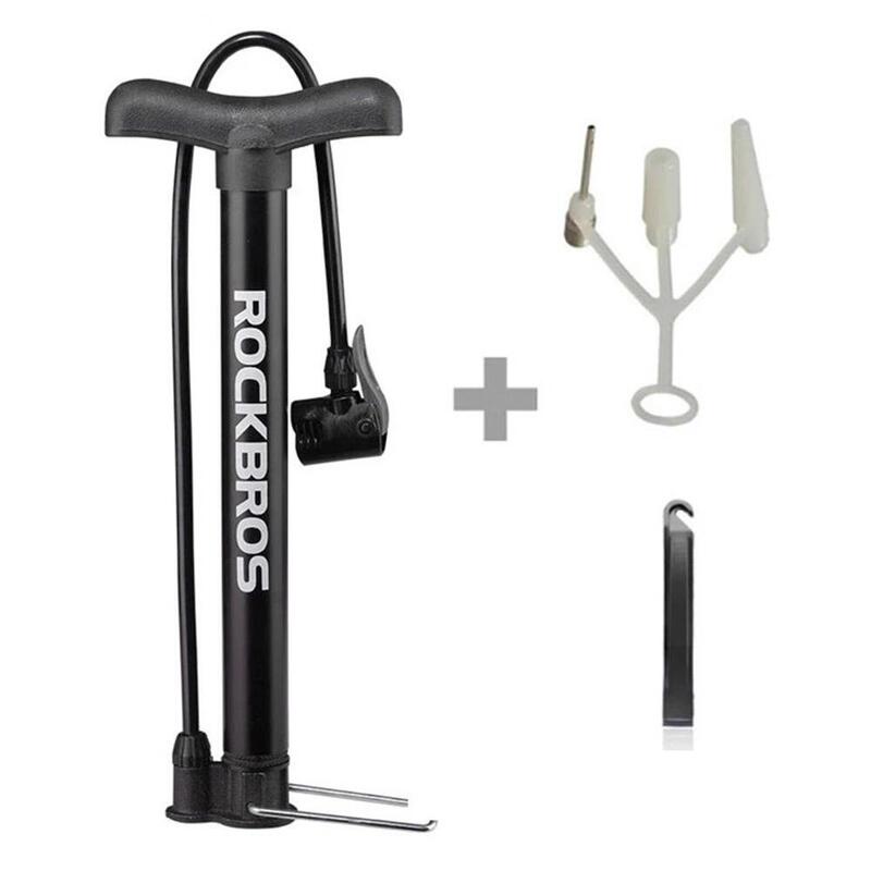 Pompă biciclete dublu cap, manometru, A320, negru