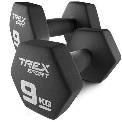 Neopreen dumbbell set trex sport tx-090vd 2×9 kg gietijzer