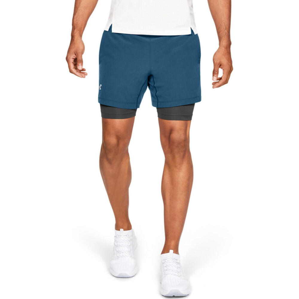 Pantalones cortos 2 en 1 Under Armour Qualifier Speedpocket para hombre 3/4