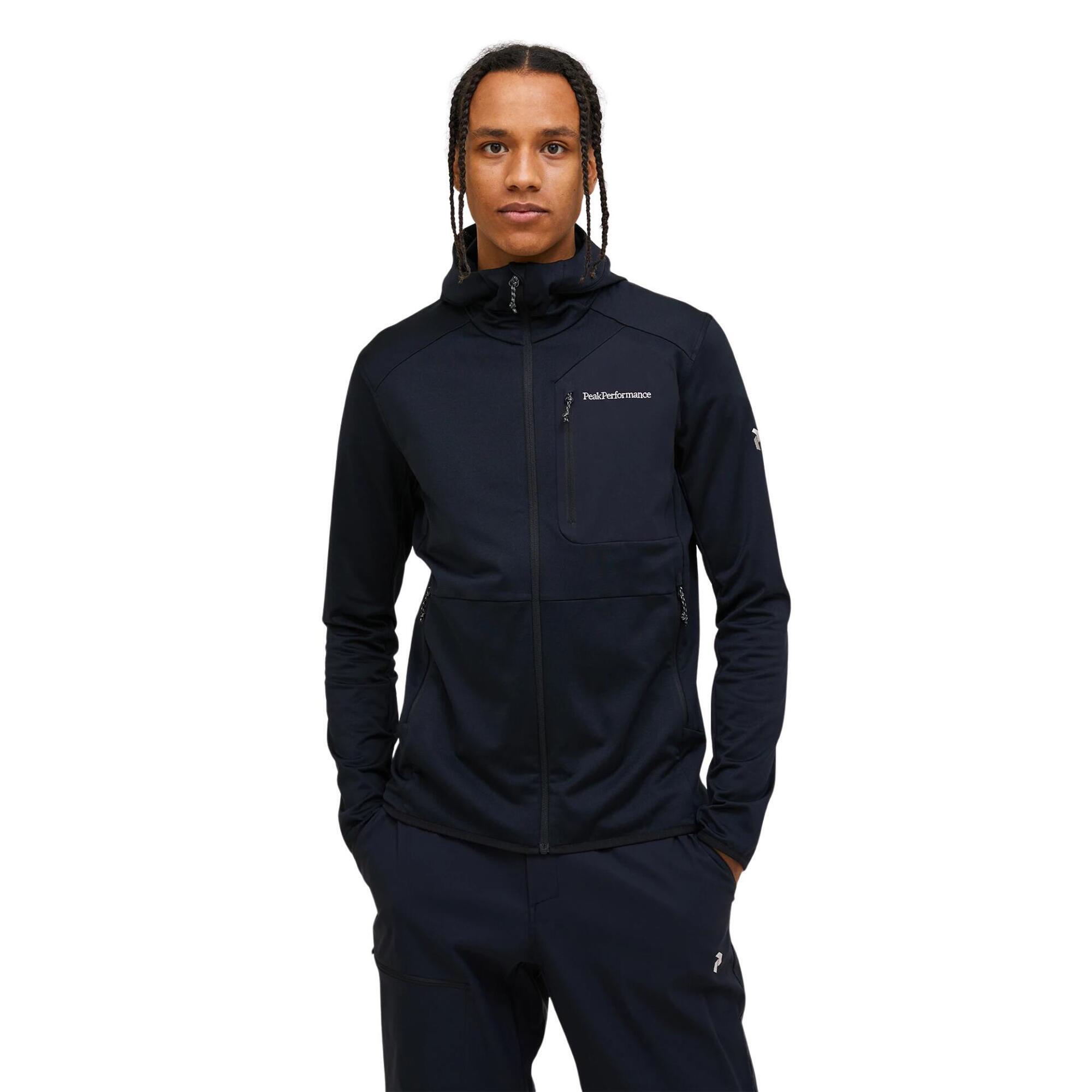 Bluza Peak Performance męska Utility Light Zip Hood czarna - XL