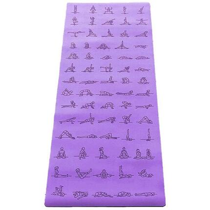 Yoga mat rubber-PU 5mm houdingen gegraveerde grip droge of natte handen