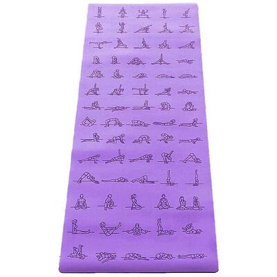 Yoga mat rubber-pu 5mm houdingen gegraveerde grip droge of natte handen