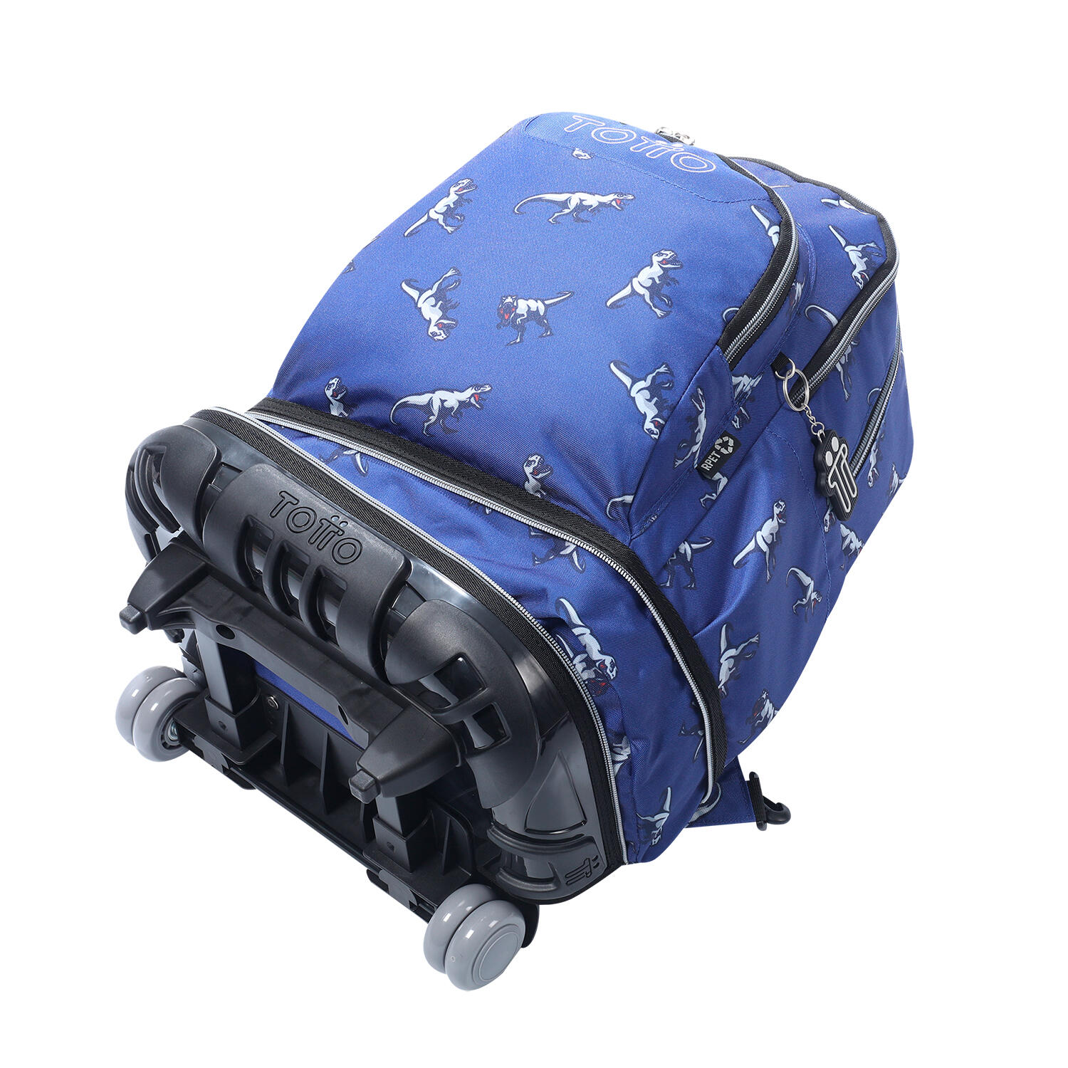 Totto Mochila escolar ruedas Tiza Desmontable Dinosaurs Blue Poliéster reciclad 4/5