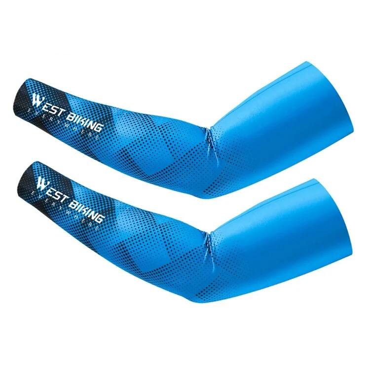 WEST BIKING Par de mangas de viagem de ciclismo de seda gelada  proteção solar UV