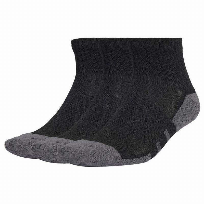 ADIDAS Calcetines Adidas Essentials Quarto Acolchoado Negro Gris 3 Peças