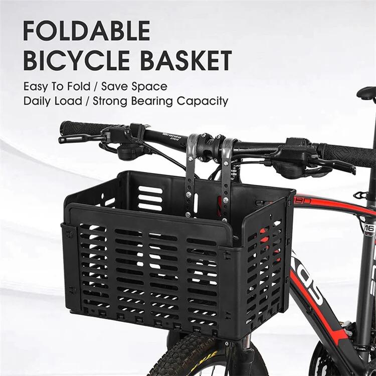 Coș biciclete de oras pliabil, montare pe ghidon, negru