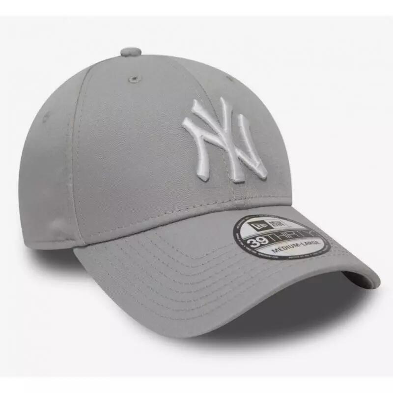Casquette MLB New York Yankees New Era League Essential 39THIRTY Gris logo blanc 2/4