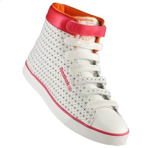 Scarpe Reebok Straptastik Mid Cuir Beige/Rosso 2/5