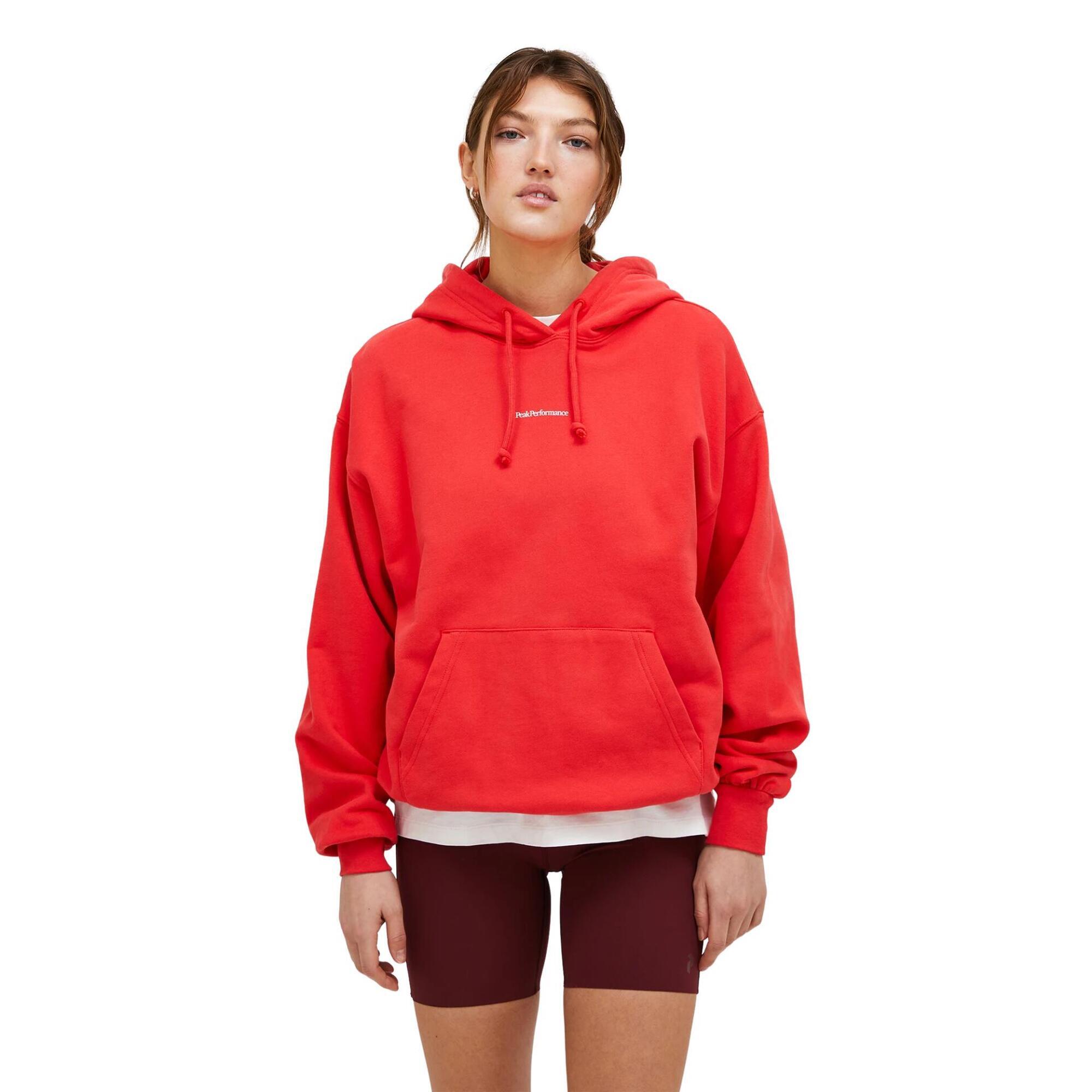 Bluza Peak Performance damska Original Terry Hood czerwona - L