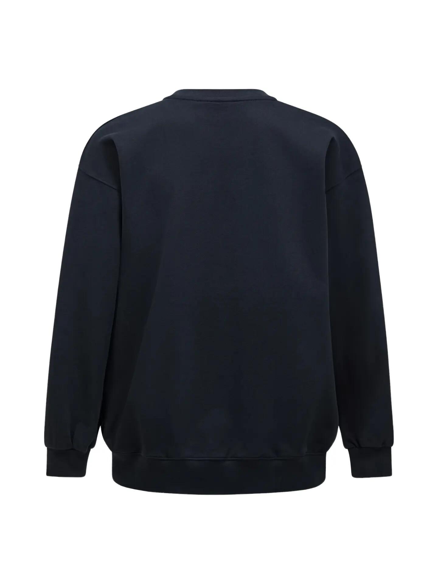 Sweater - Sportswear - Heren - Original Terry - Zacht, ronde hals - Zwart 4/6