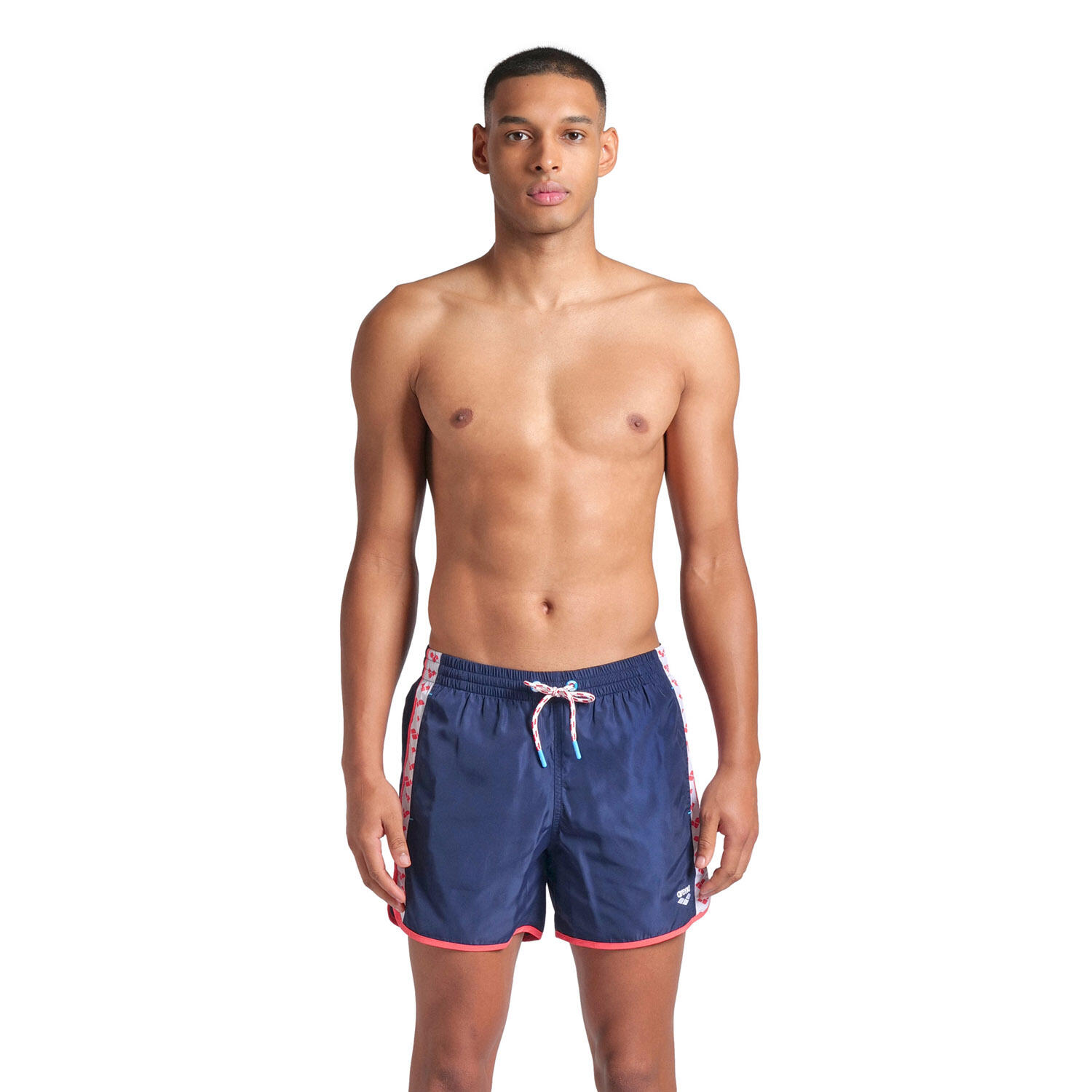 Arena - Shorts De Bain Homme - Team Stripe - Maillot De Bain 1 Pièce - Blanc|bleu|orange - 42 M/l - Decathlon