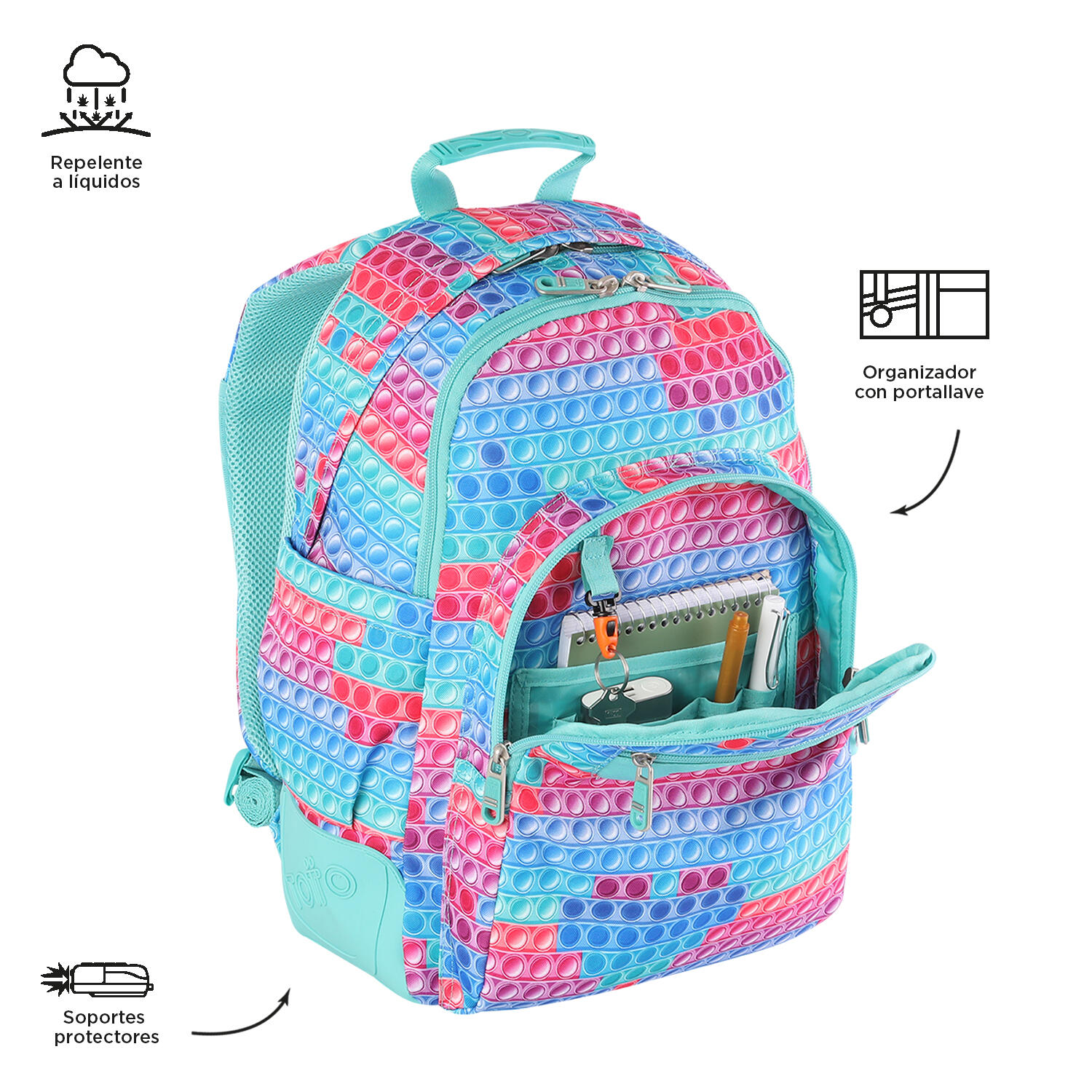 Totto Mochila escolar Crayoles Pupit Poliéster 33 x44 x13.5 cm 5/5
