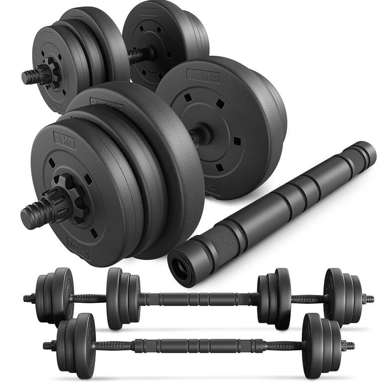 TREX SPORT Verstellbare Hanteln Set für Training Trex Sport2×10kg mit verlängerbarer Stange
