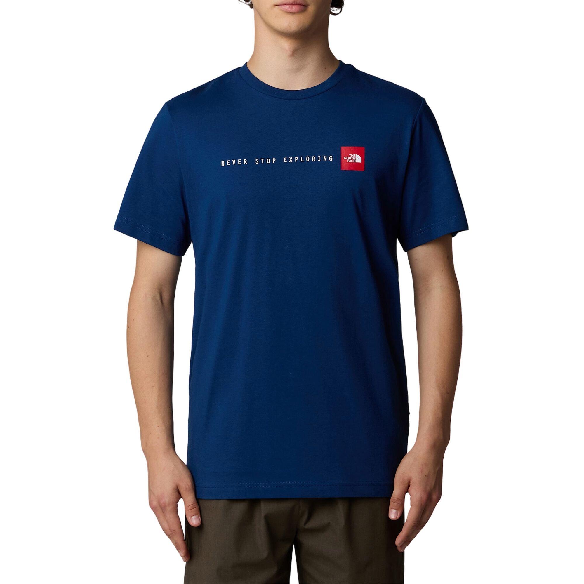 T-shirt Never Stop Exploring Blauw - NF0A87NSD1R 1/3