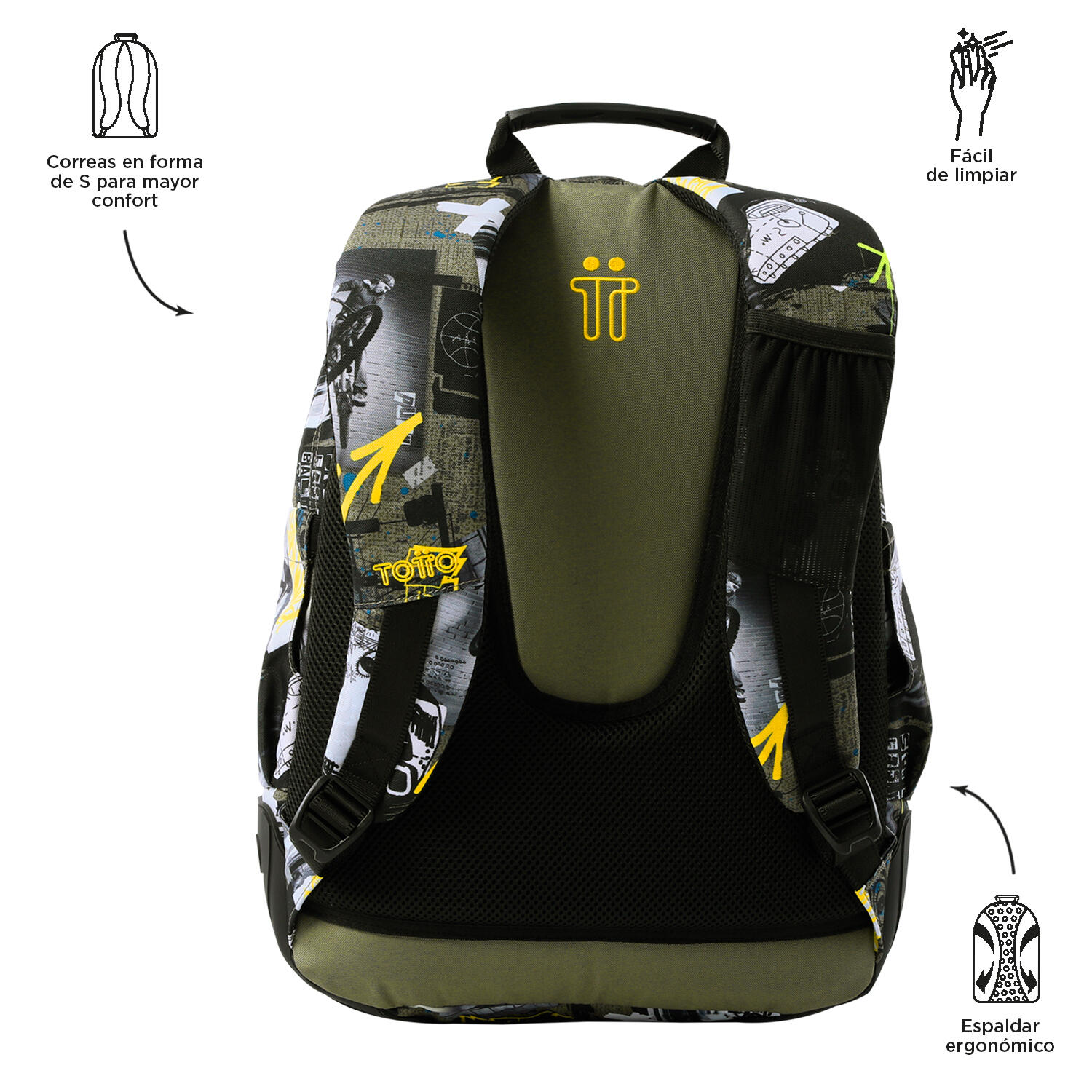 Totto Mochila escolar Rayol Baski Poliéster 33 x44 x13.5 cm 3/5