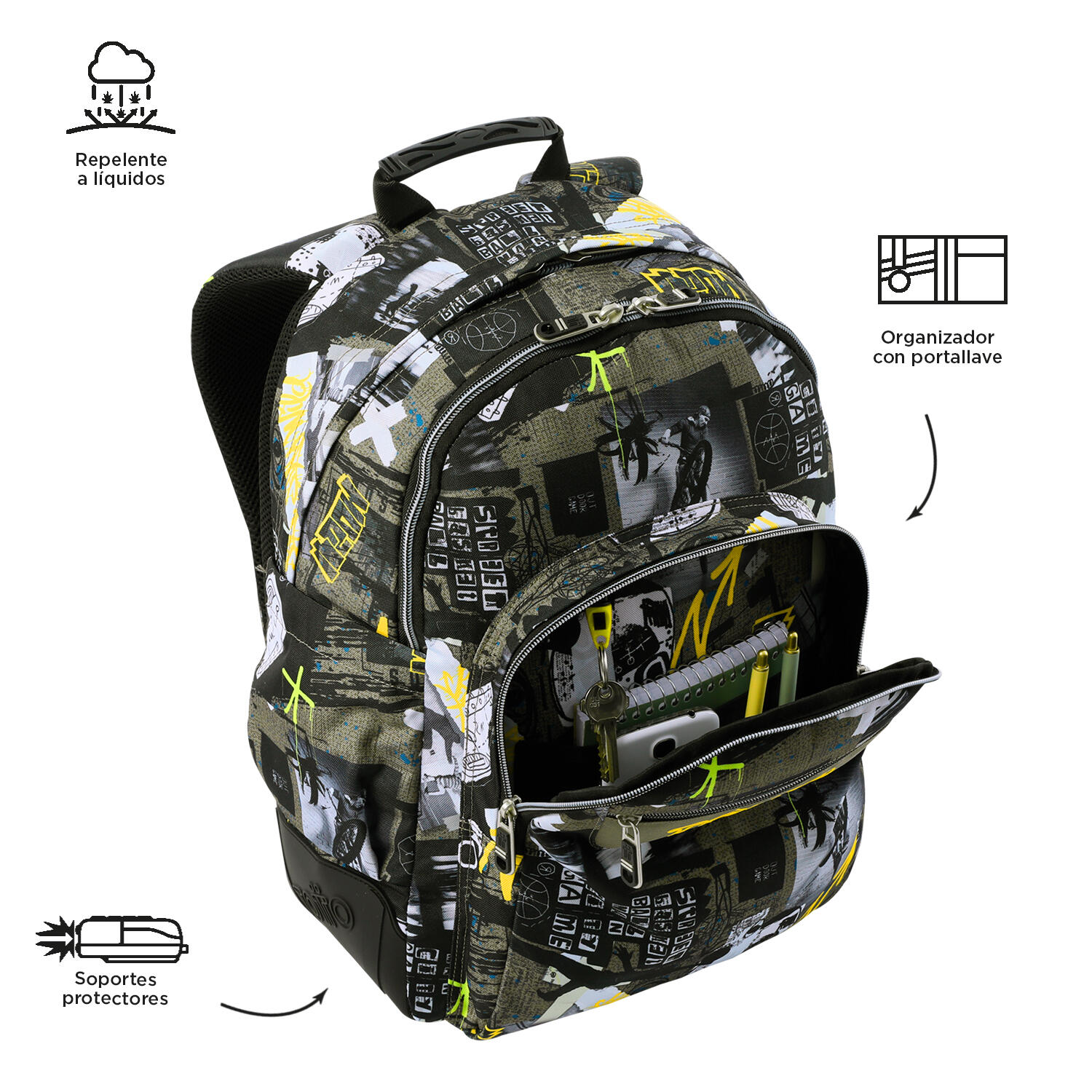 Totto Mochila escolar Rayol Baski Poliéster 33 x44 x13.5 cm 5/5
